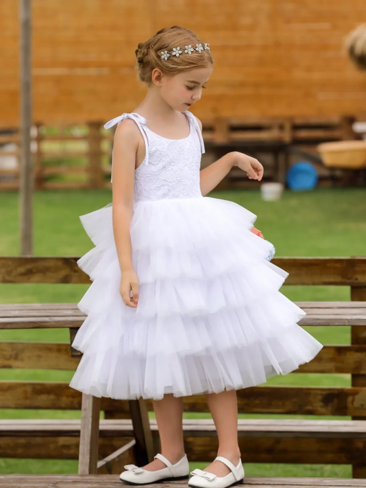 Sweet Simplicity Tiered Tulle Communion Dress