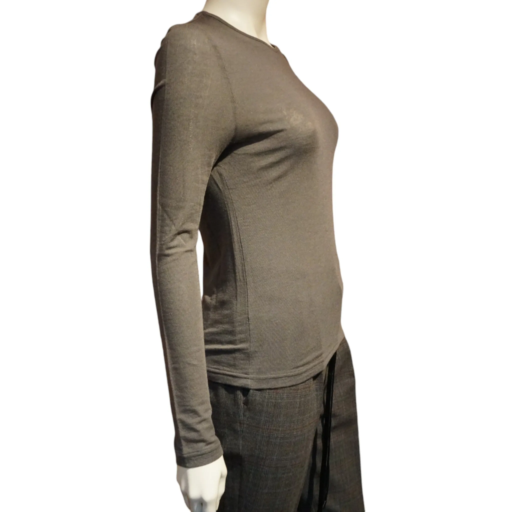 クルーシルクカシミアTシャツ