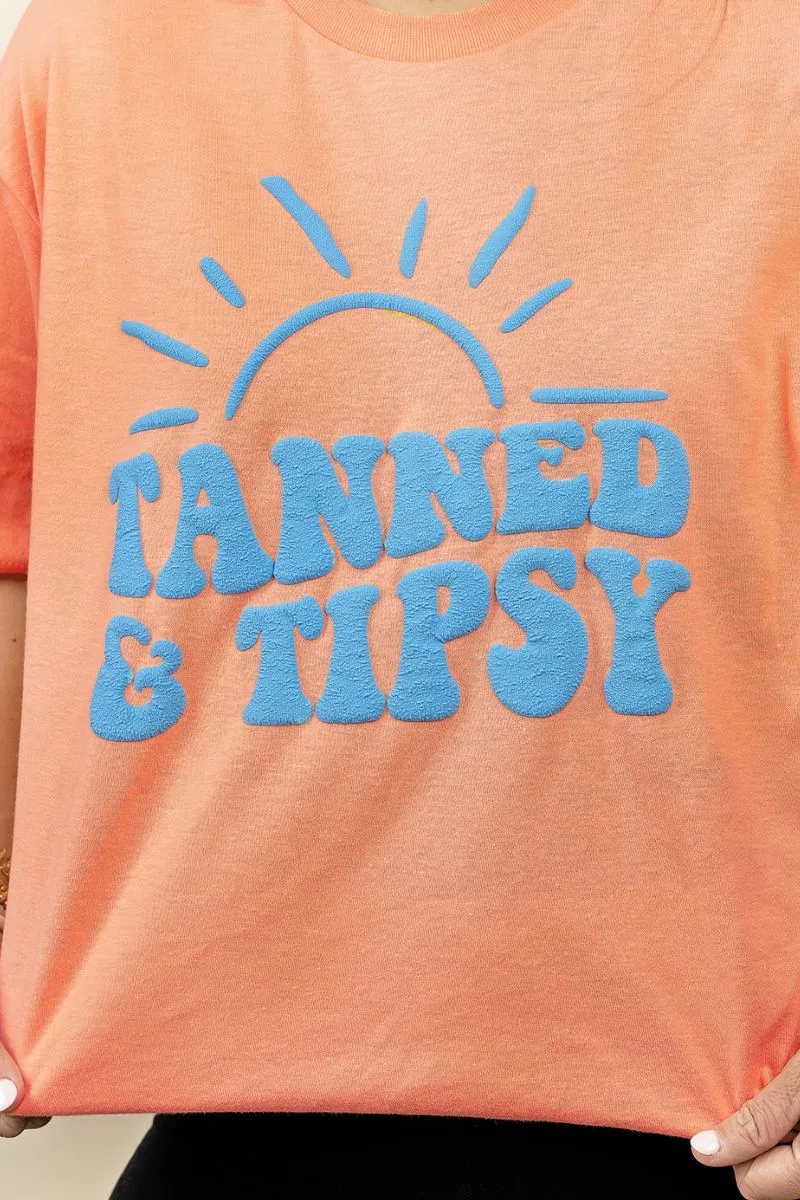 Tanned & Tipsy Puff Vinyl Unisex Blend Tee