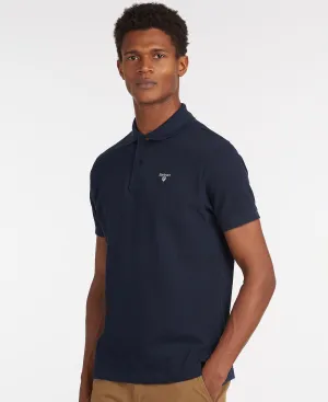 Tartan Pique Polo in Navy