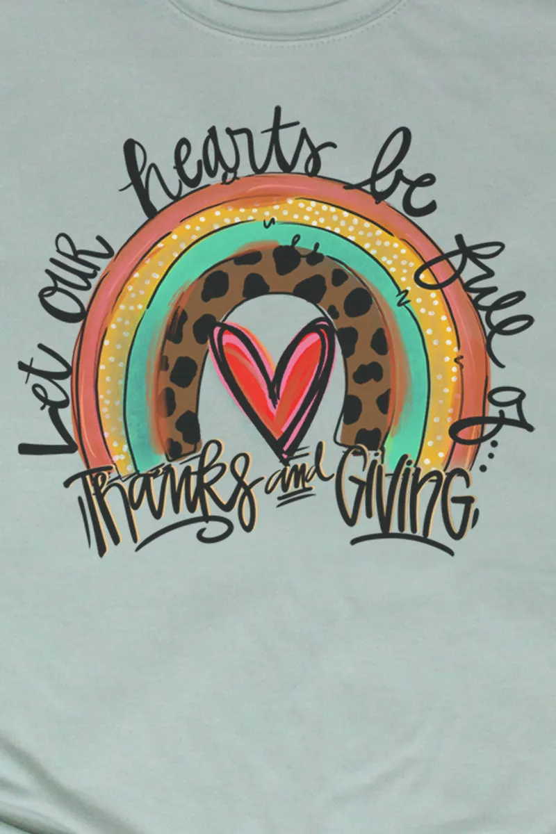 Thanks And Giving Rainbow Poly/Cotton Tee