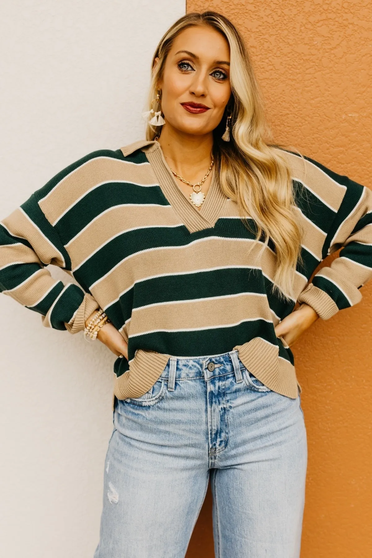 The Koa Striped Polo Sweater