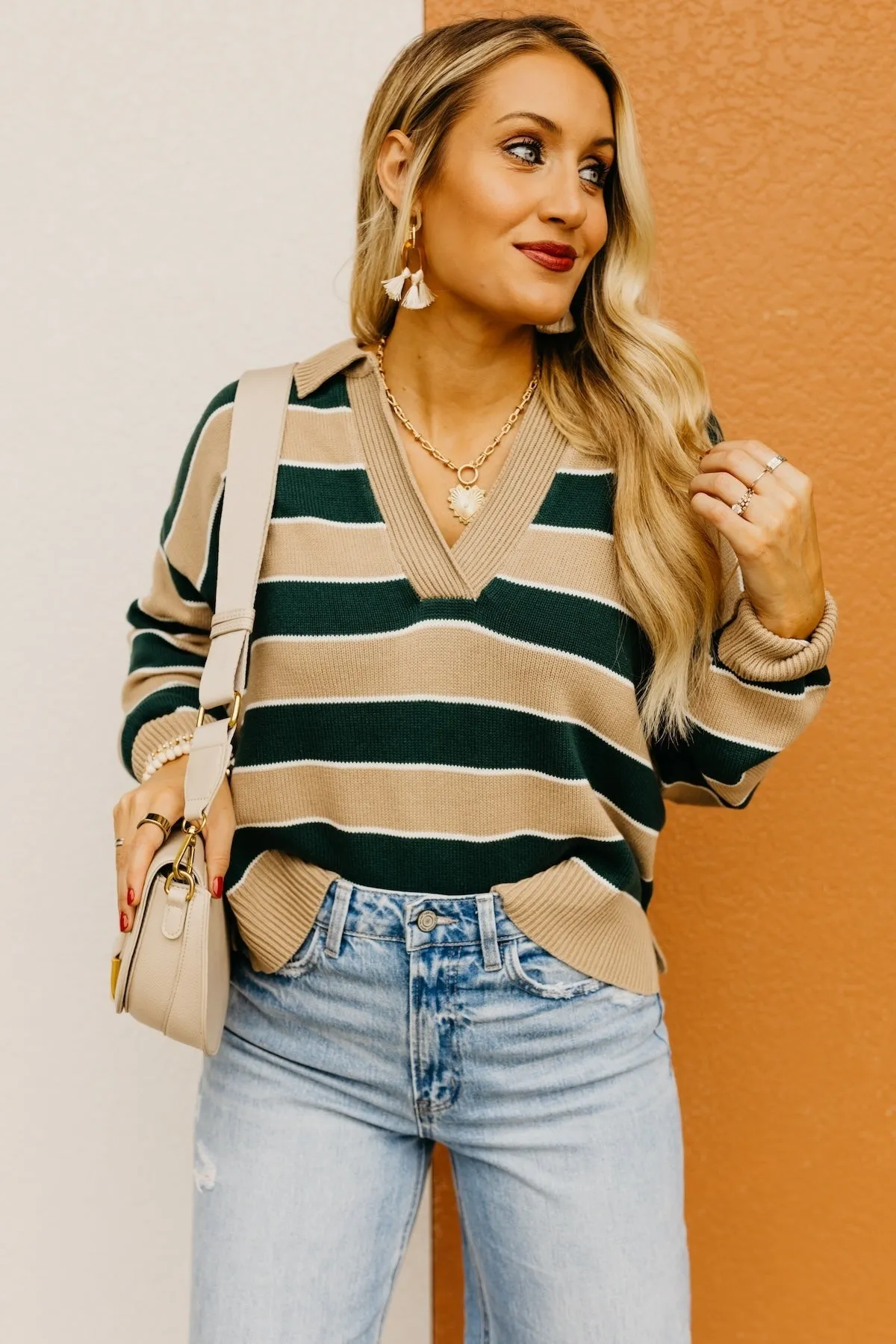 The Koa Striped Polo Sweater