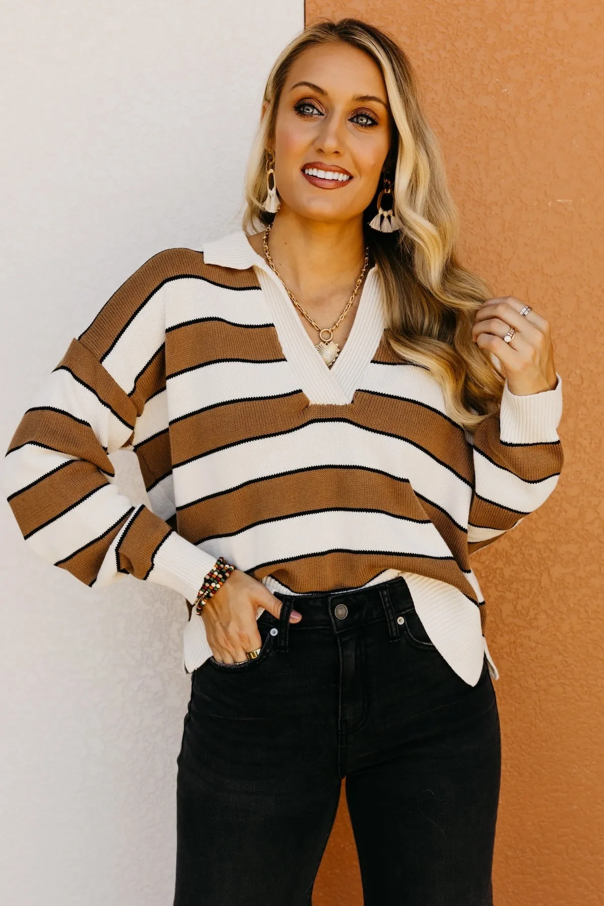 The Koa Striped Polo Sweater