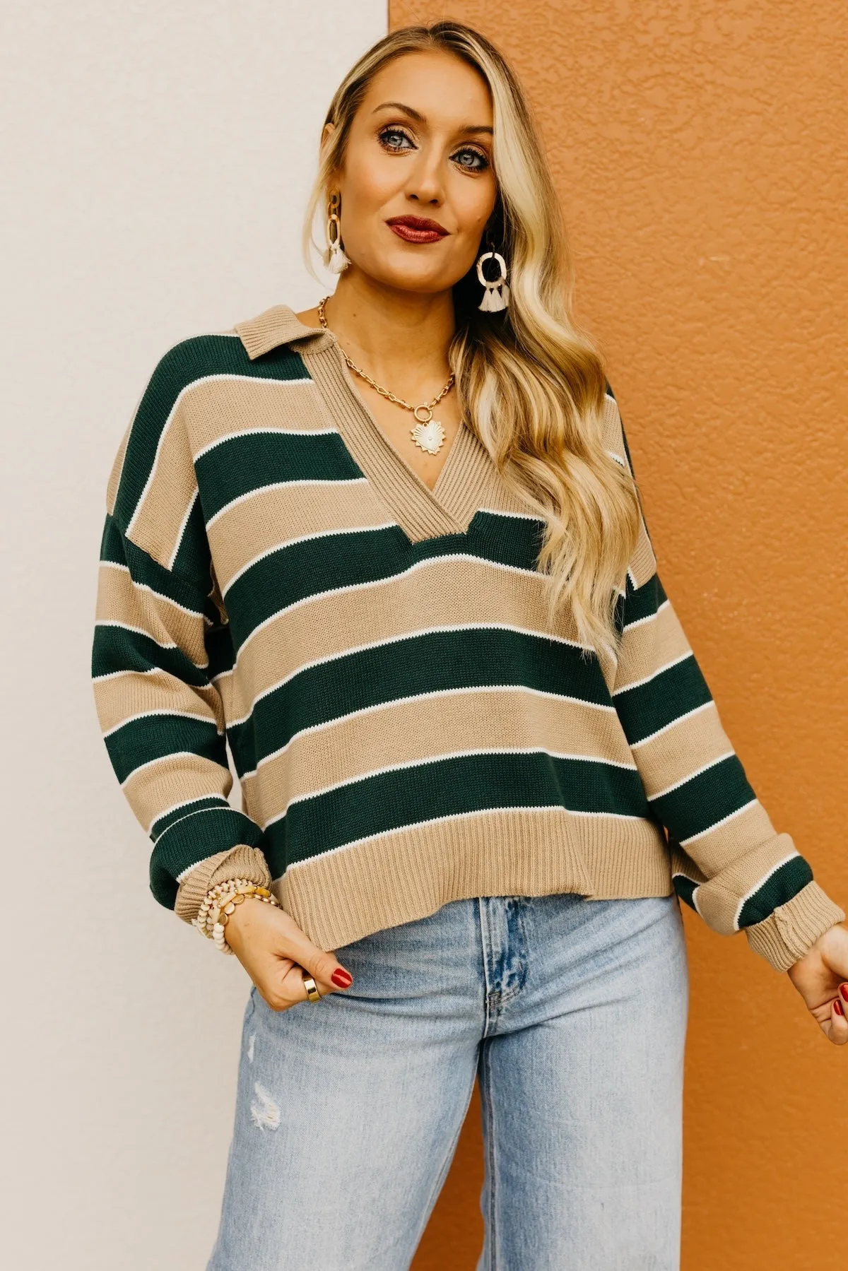 The Koa Striped Polo Sweater