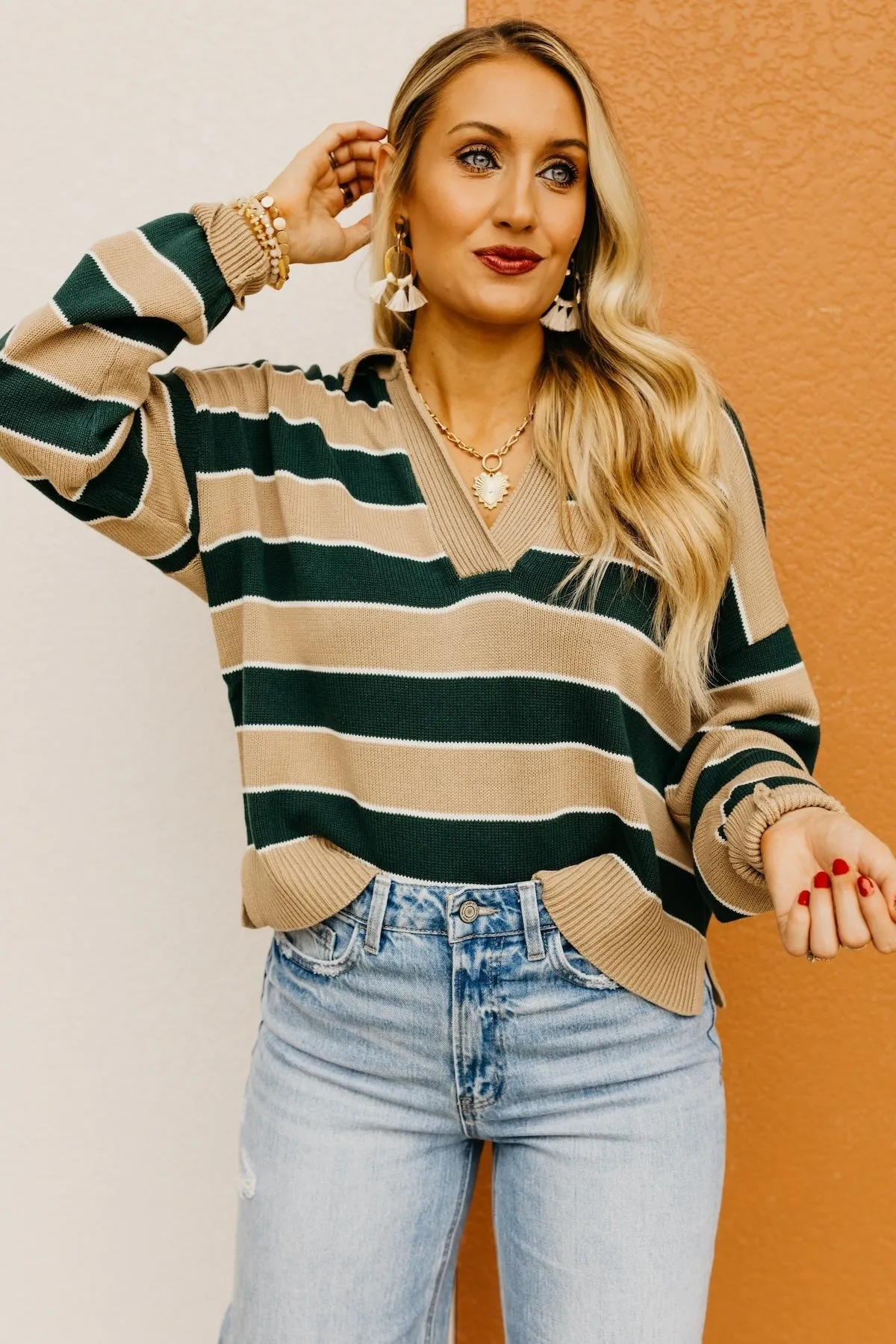 The Koa Striped Polo Sweater