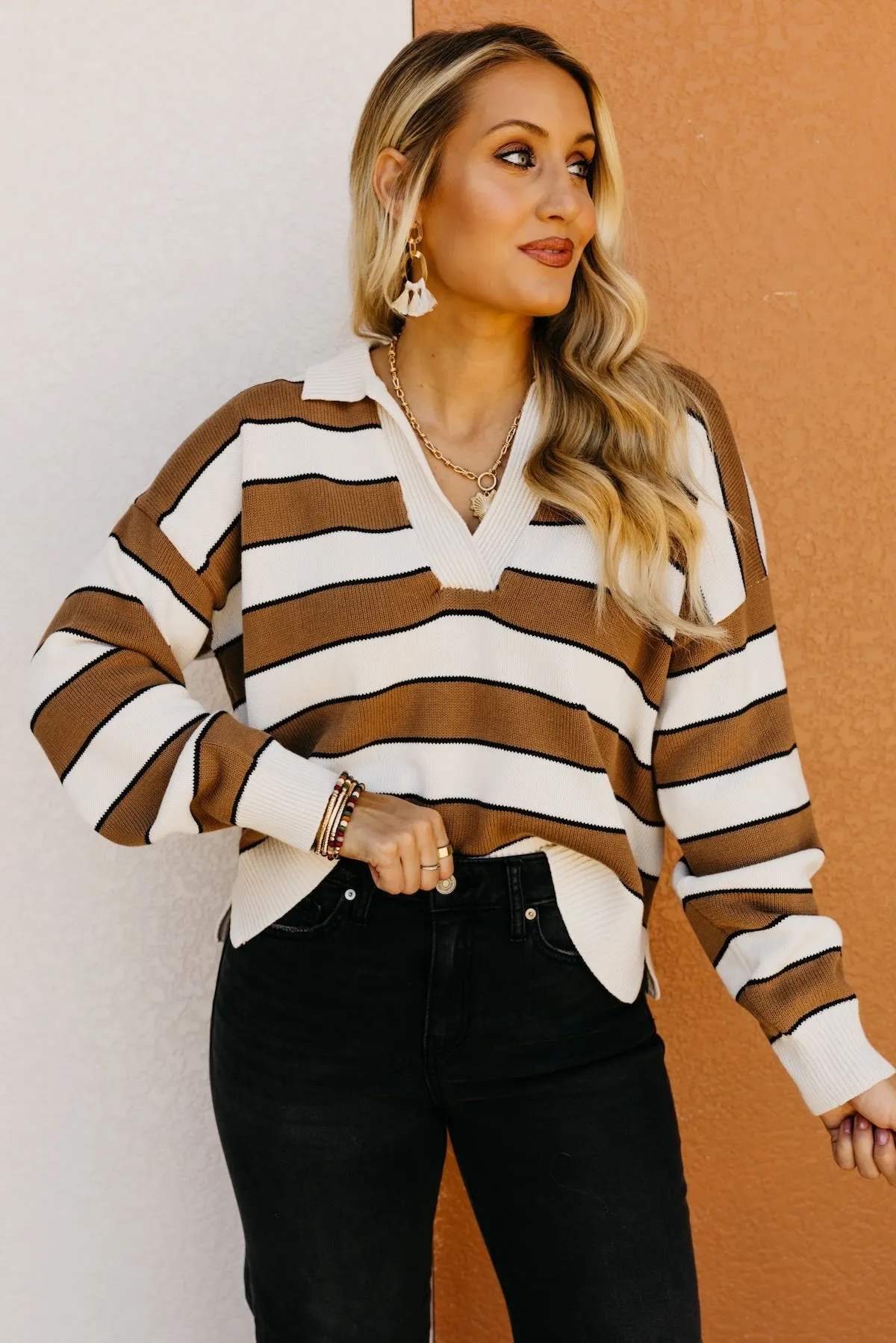 The Koa Striped Polo Sweater