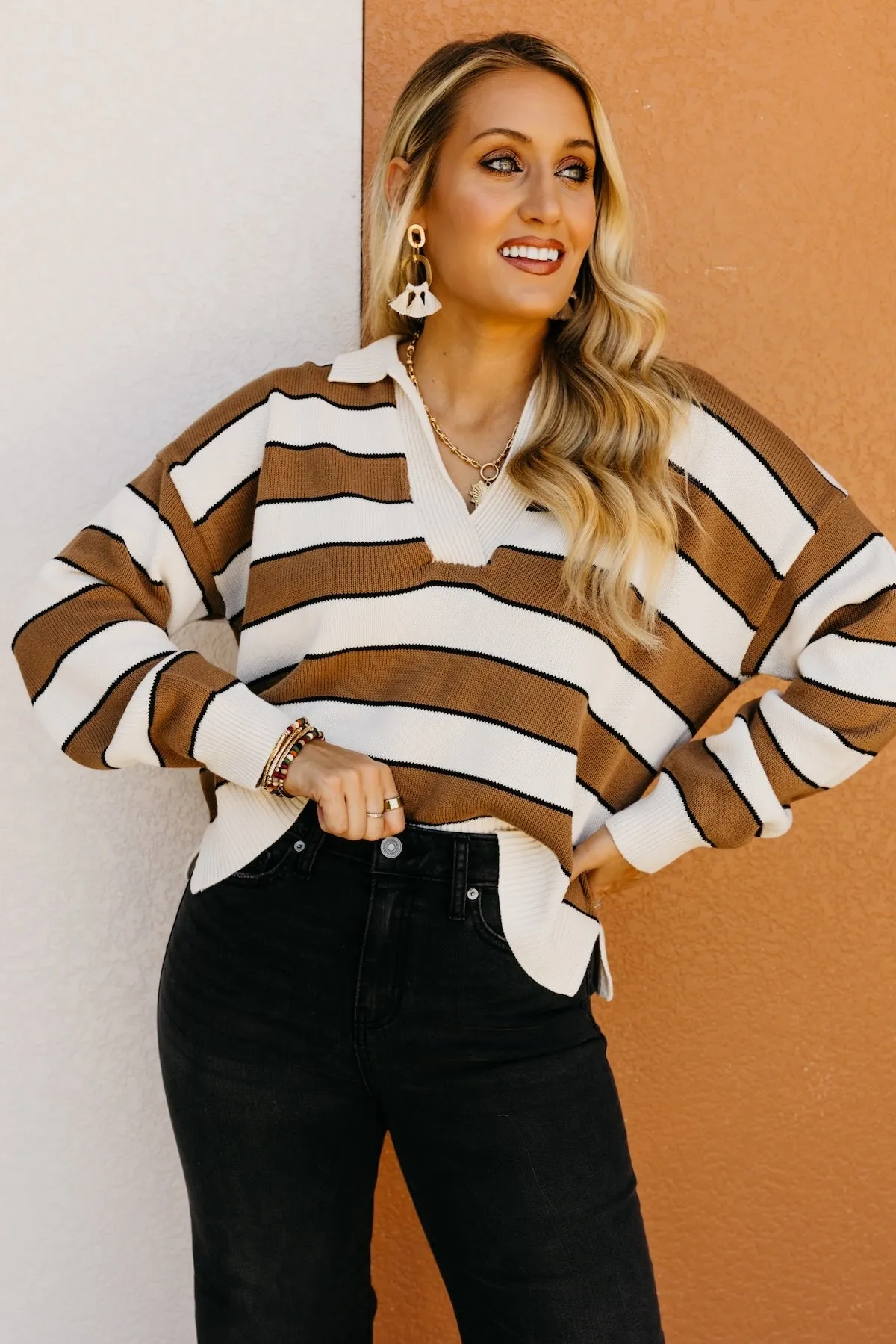 The Koa Striped Polo Sweater