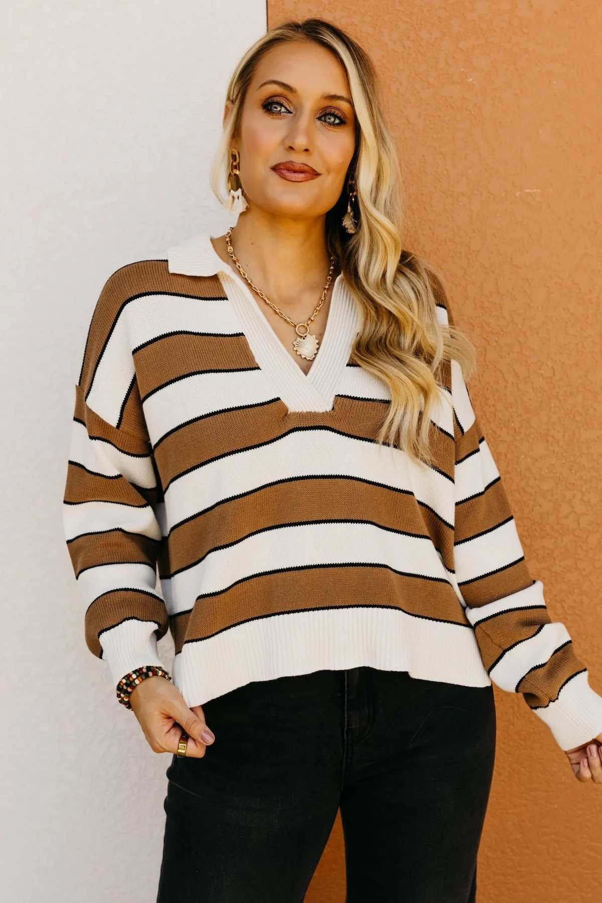 The Koa Striped Polo Sweater