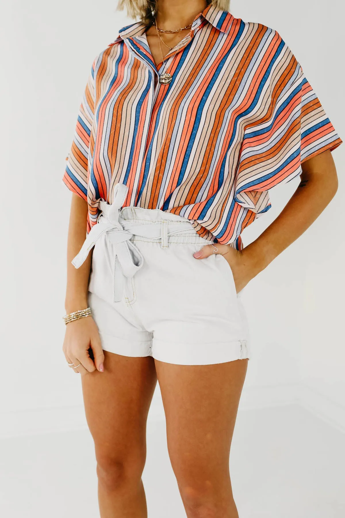 The Lucida Paperbag Shorts - Light Denim