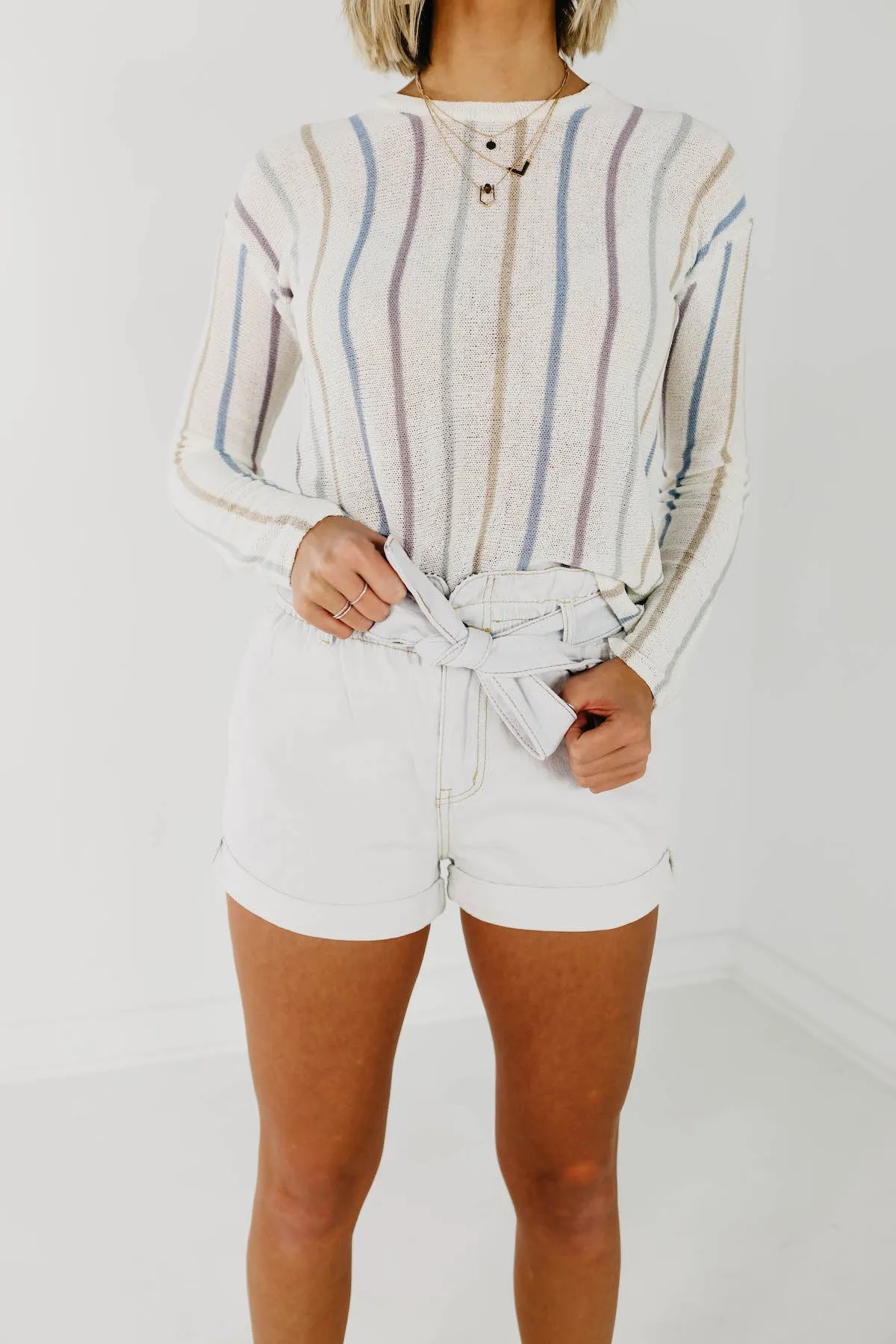 The Lucida Paperbag Shorts - Light Denim