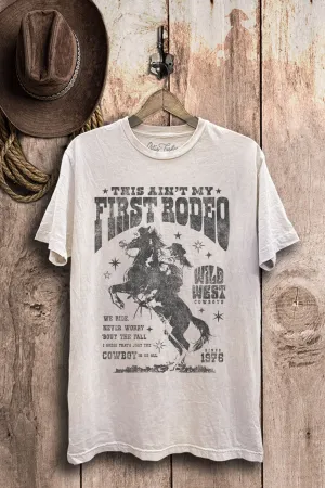 THIS AIN'T MY FIRST RODEO BOYFRIEND OFF WHITE GRAPHIC TEES