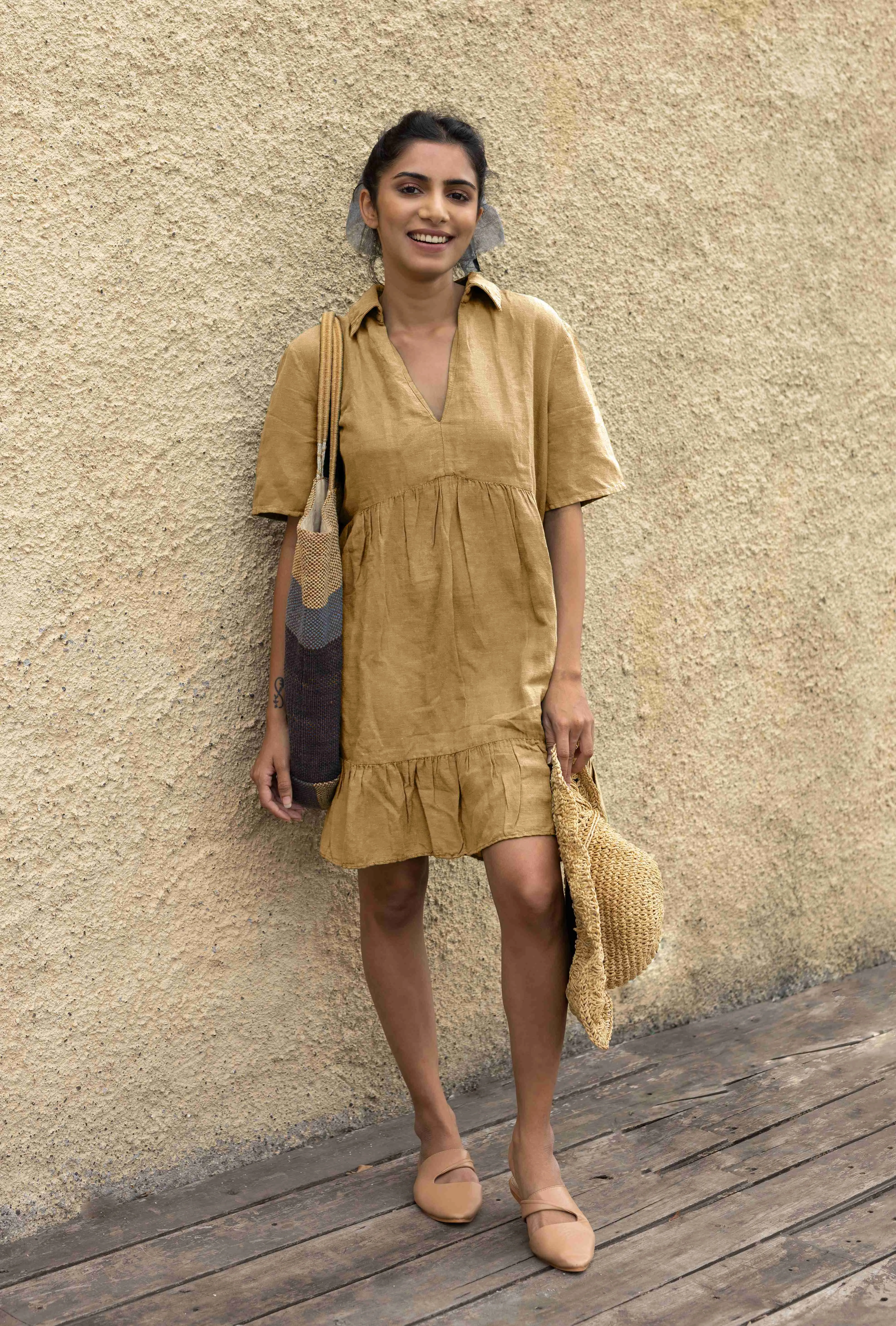 TIERED COLLAR DRESS