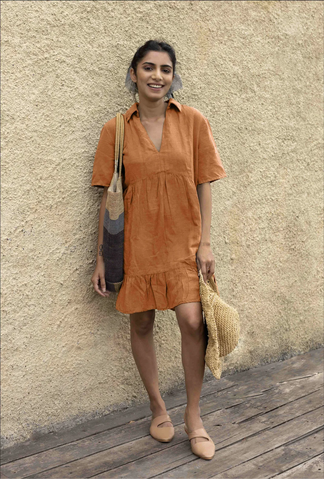TIERED COLLAR DRESS