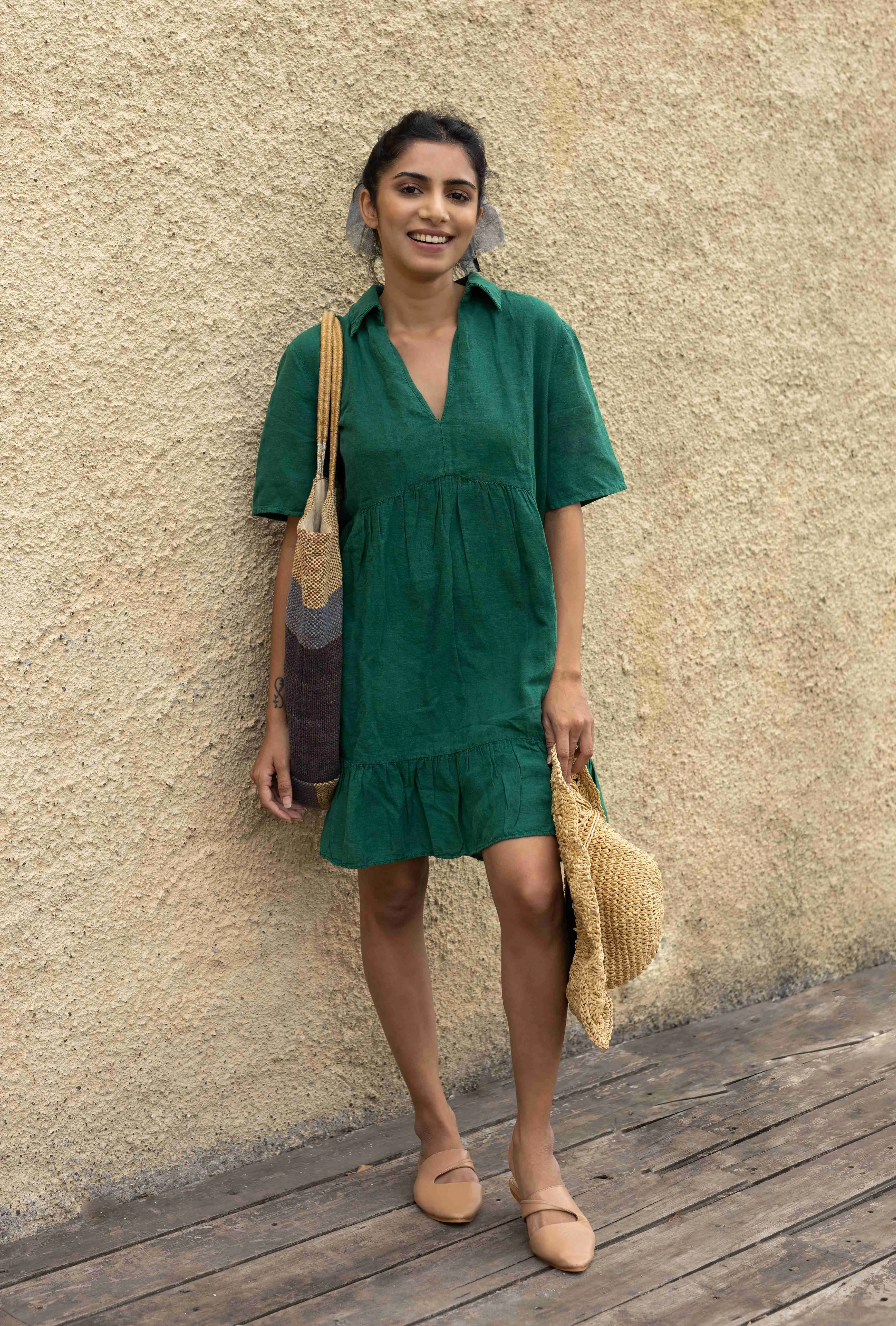 TIERED COLLAR DRESS