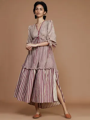Tiered Frill Striped Dress