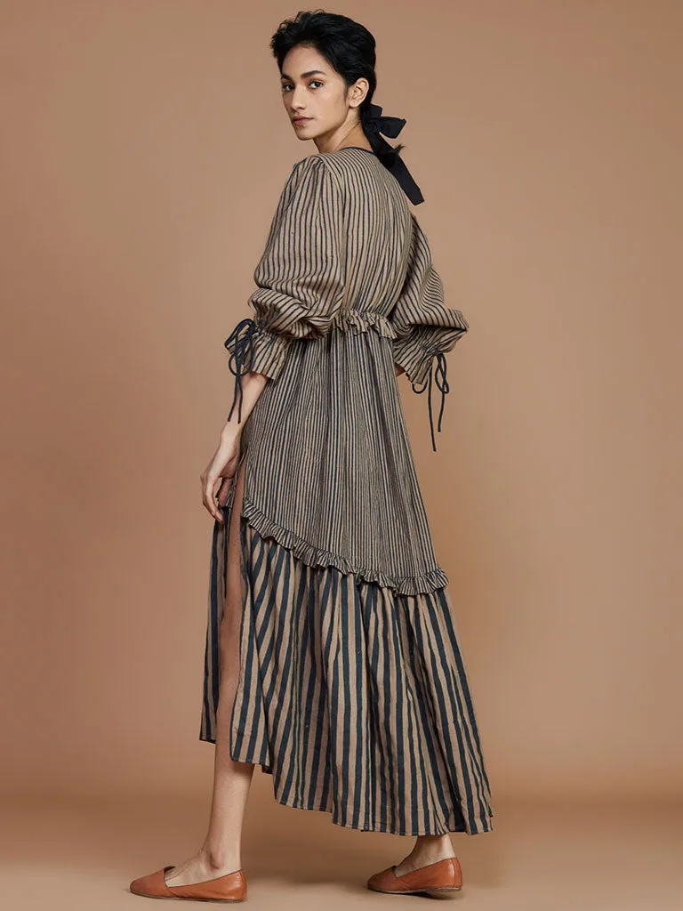 Tiered Frill Striped Dress