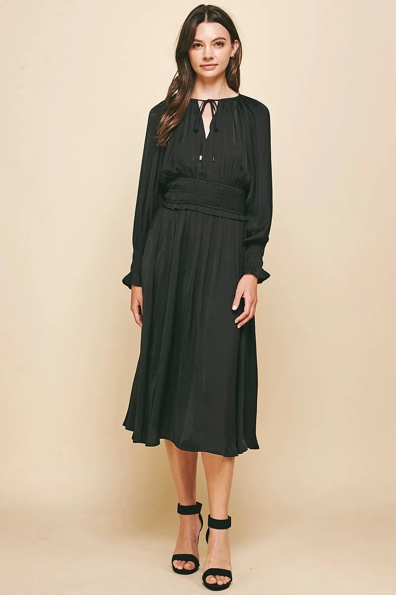 TIERED SATIN MAXI DRESS // FINAL SALE