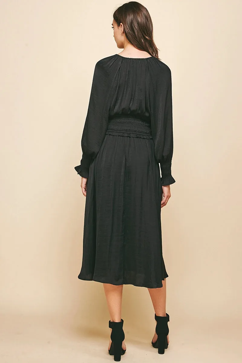 TIERED SATIN MAXI DRESS // FINAL SALE