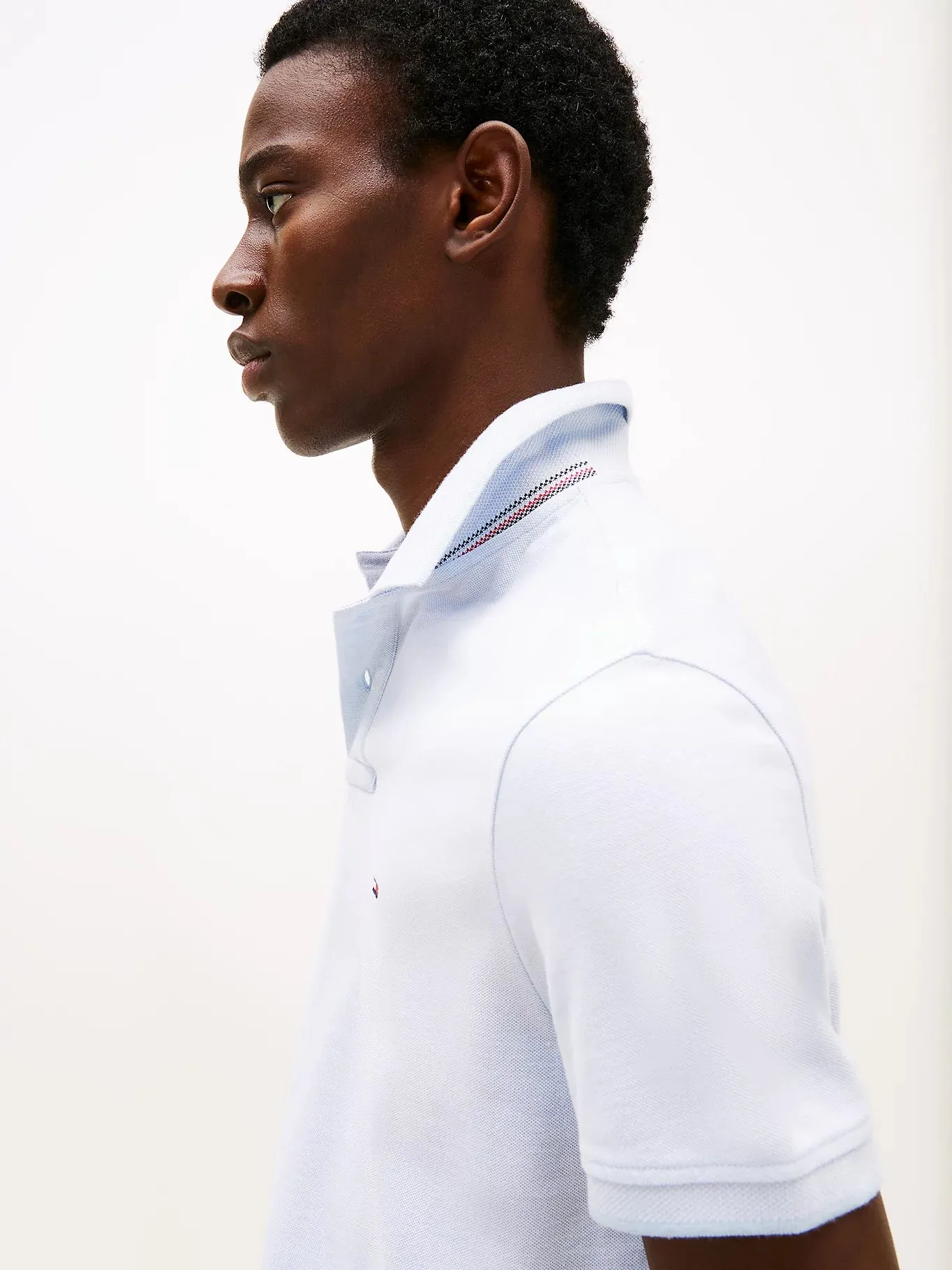 Tipped Oxford Polo in Breezy Blue