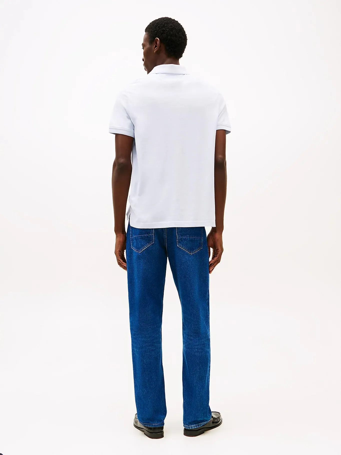 Tipped Oxford Polo in Breezy Blue