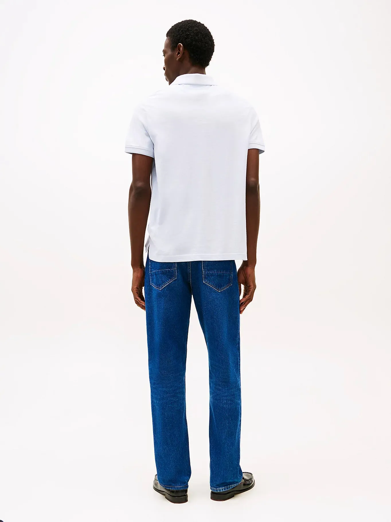 Tipped Oxford Polo in Breezy Blue
