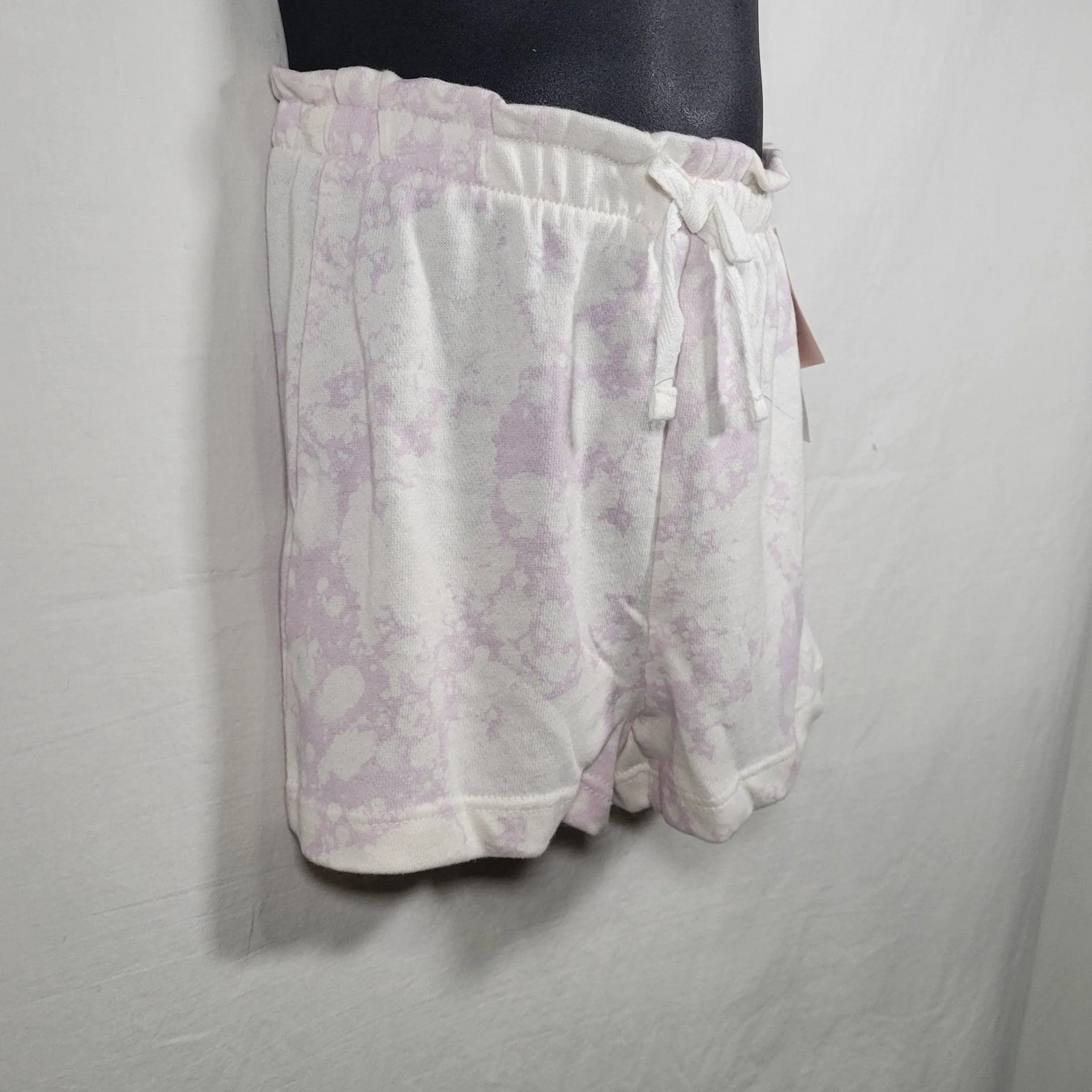 Toddler Girls' Paperbag Shorts, Ribbed, White/Purple - Grayson mini