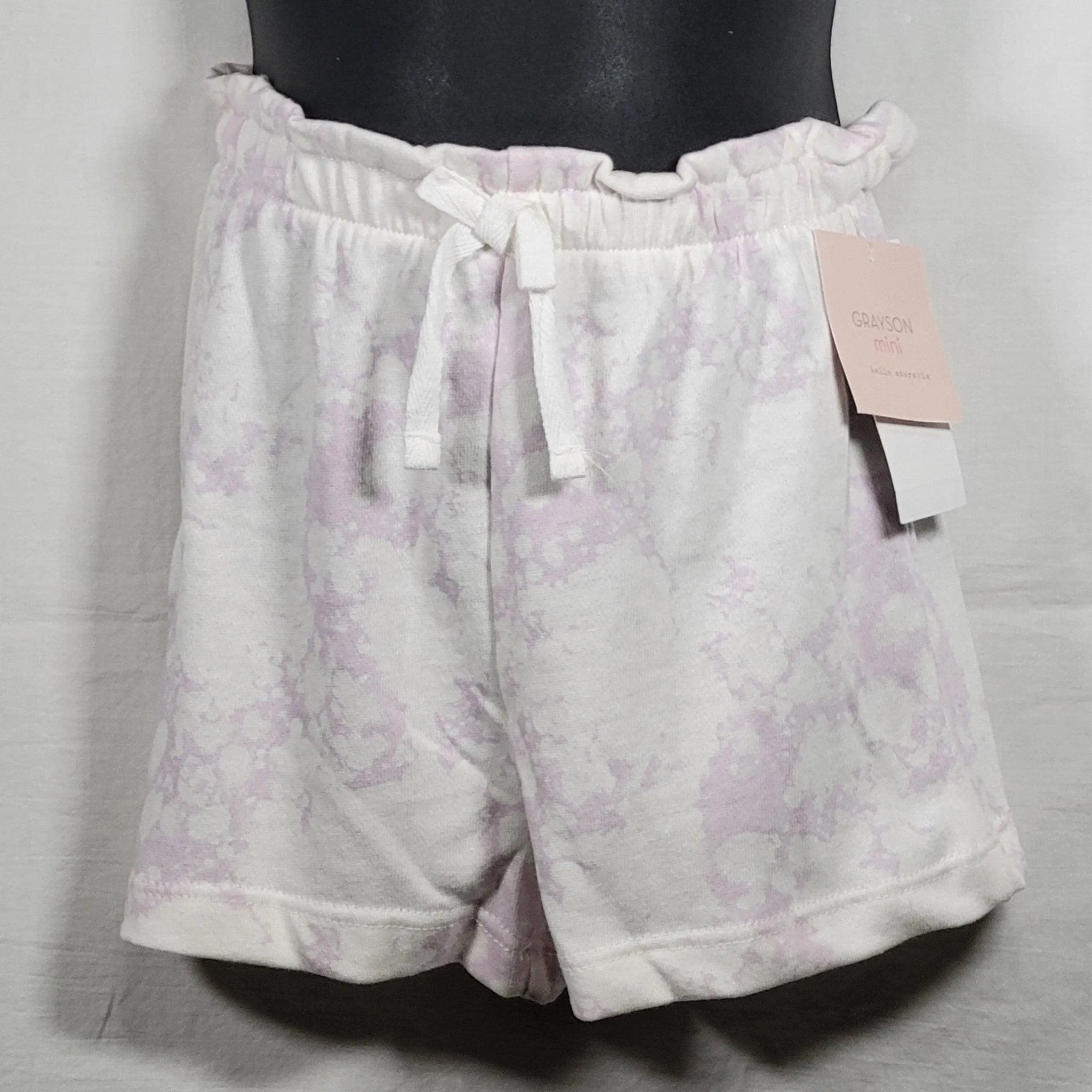 Toddler Girls' Paperbag Shorts, Ribbed, White/Purple - Grayson mini