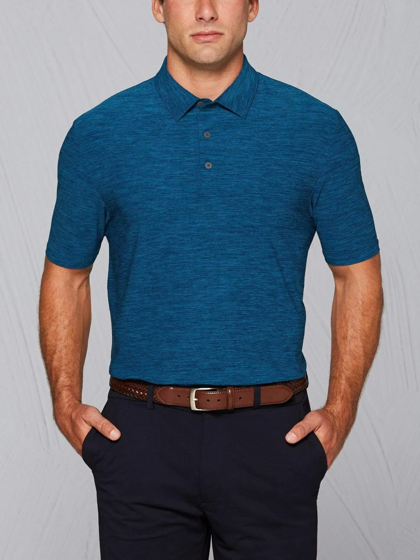 Tour Authentic Heather Striped Polo