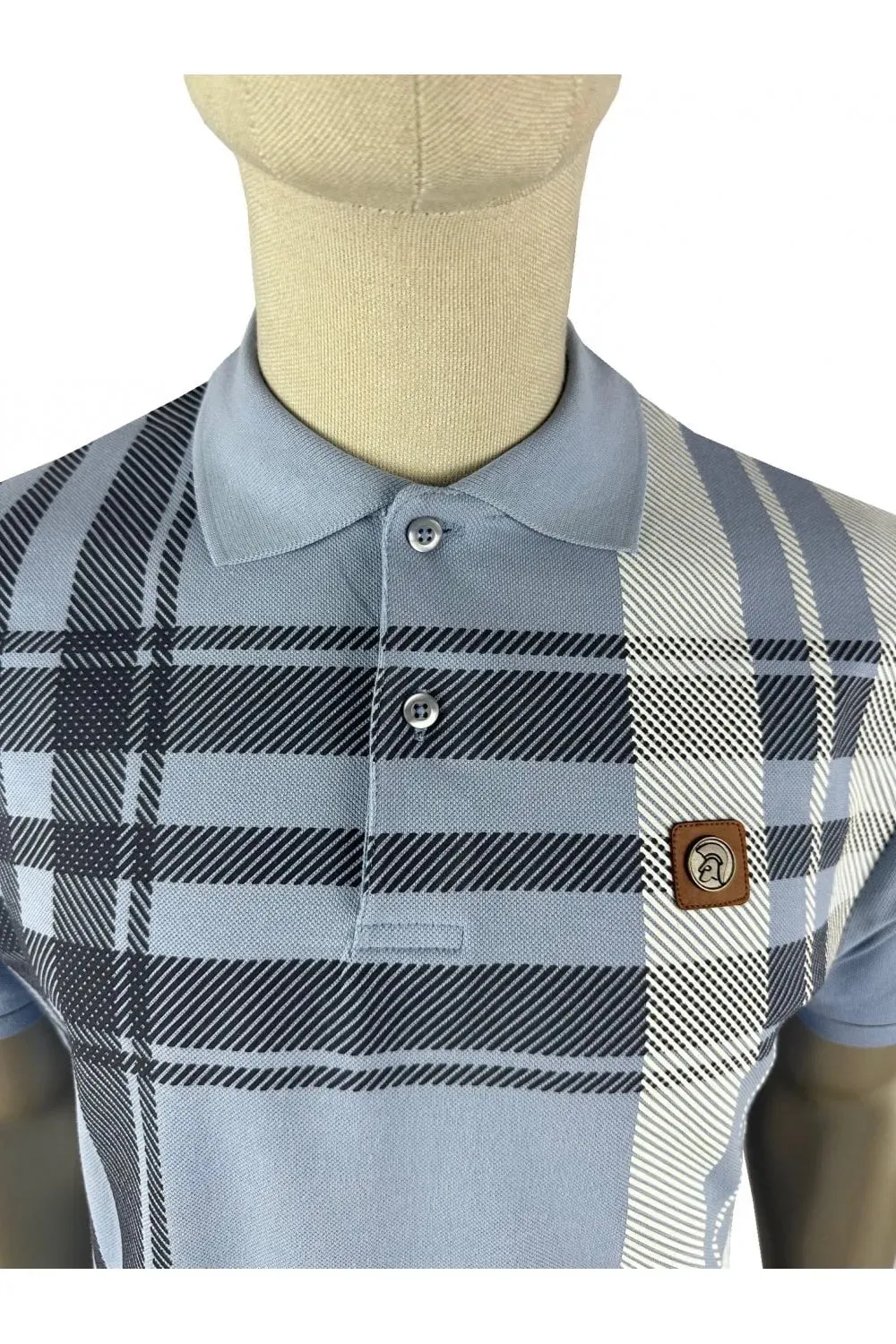 Trojan Check Panel Polo In Sky