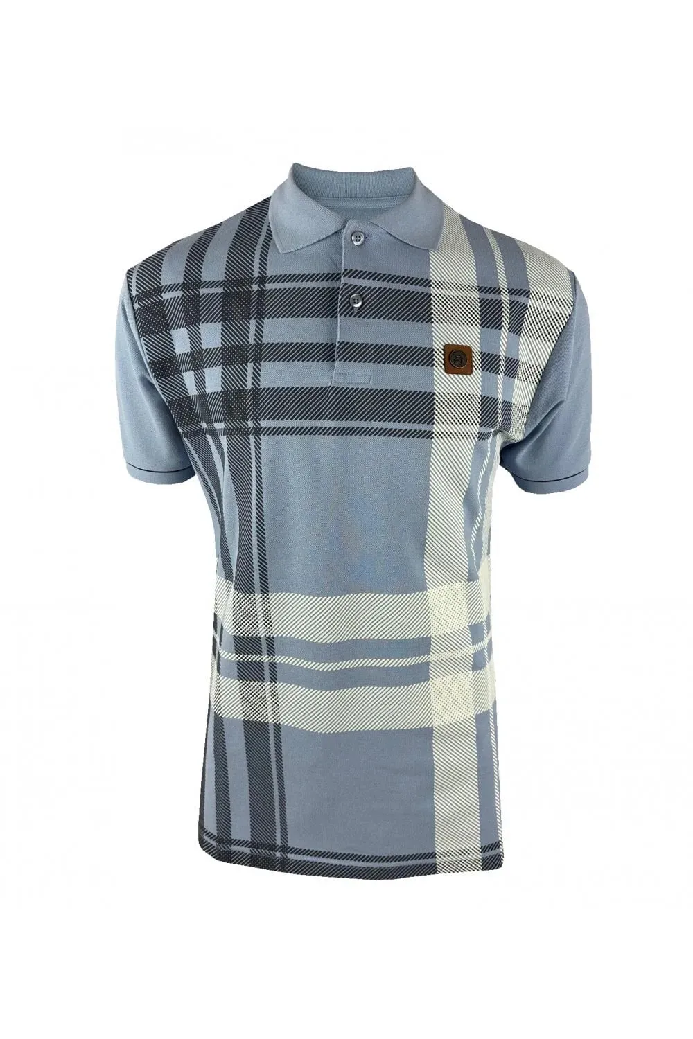 Trojan Check Panel Polo In Sky
