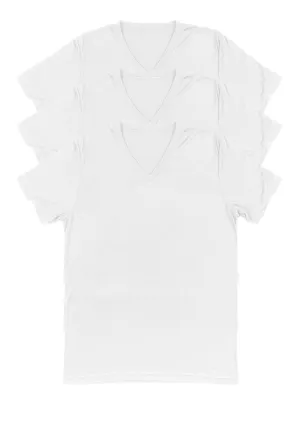 V-Neck Airlume Cotton T-Shirt 3-Pack Bundle