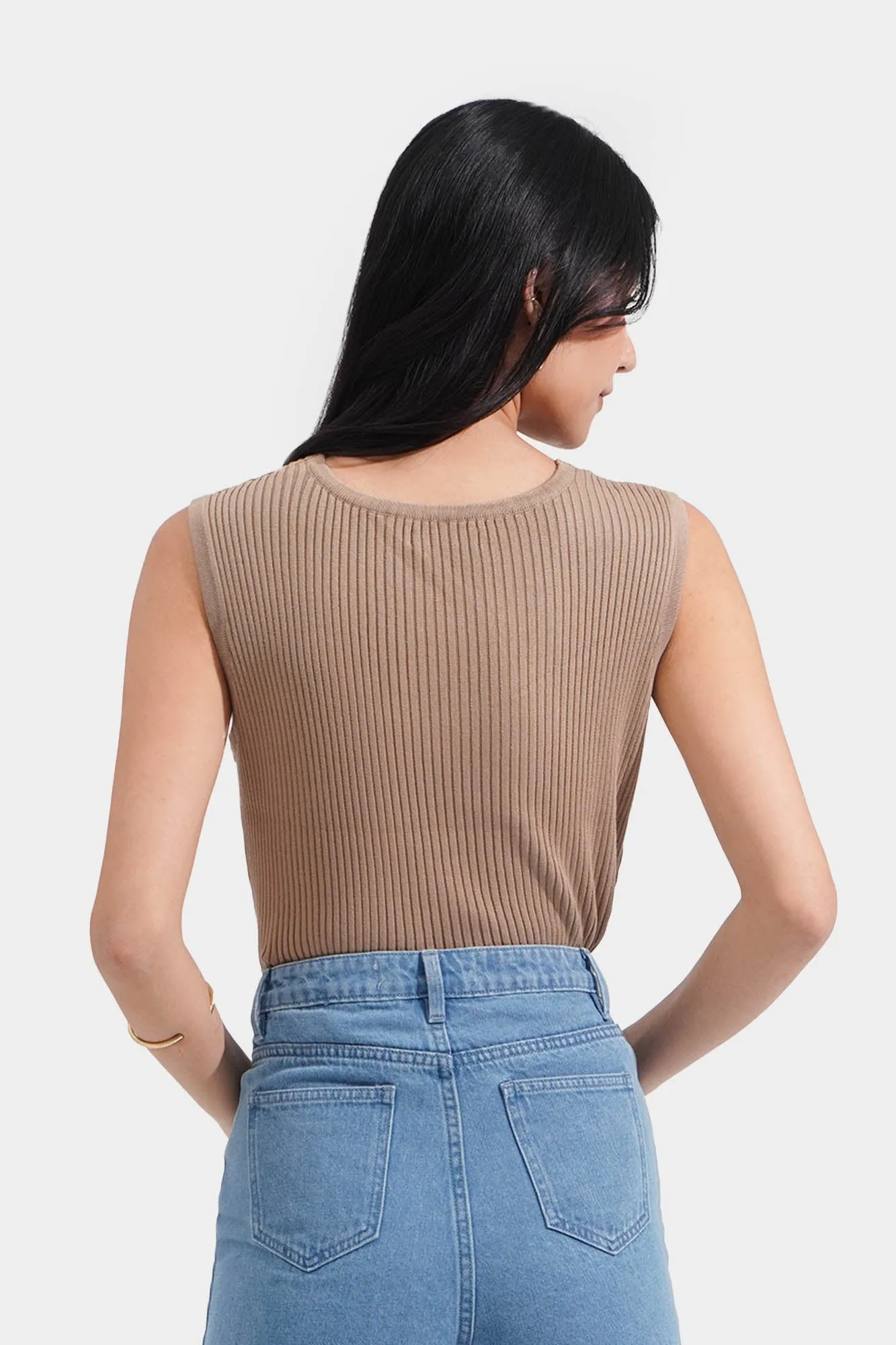 V-Neck Ribbed Top
