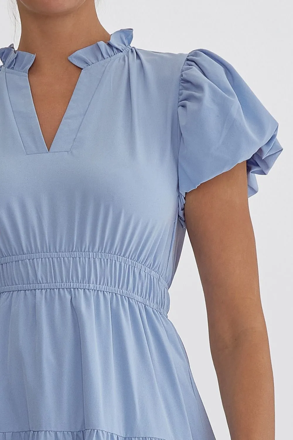 V-neck Tiered Midi Dress