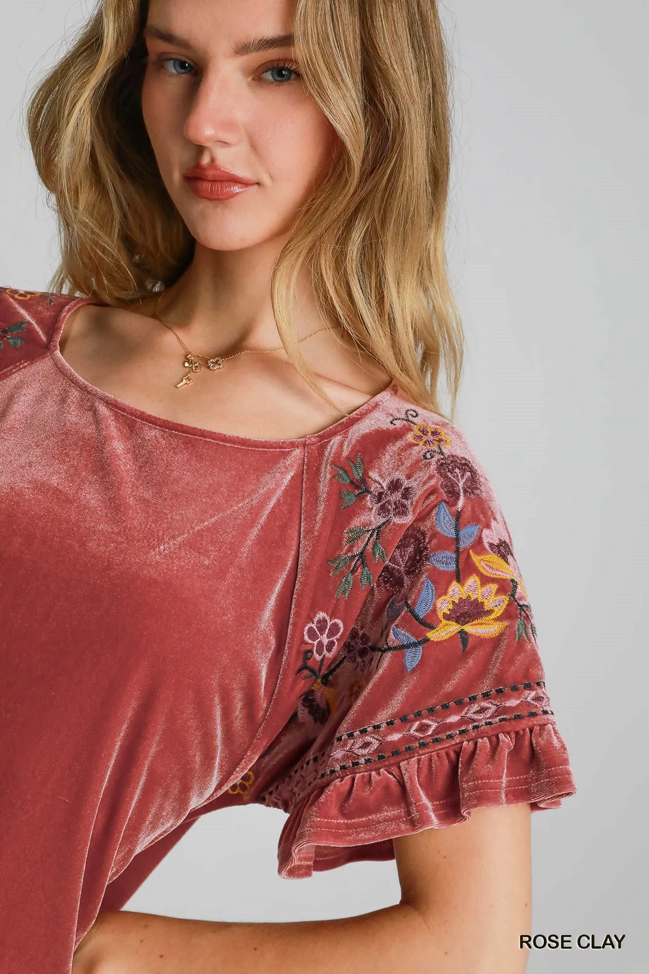 Velvet Round Neck Top