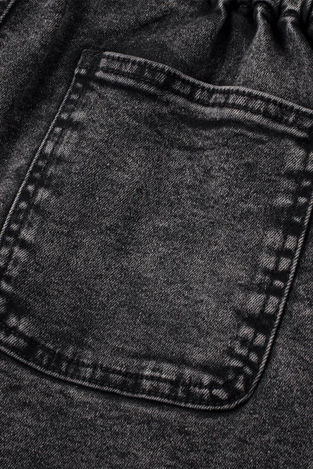 Vintage Washed Frilled High Waist Denim Shorts