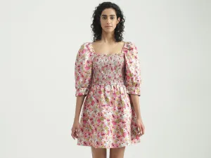 Viscose Blend Printed Square Neck Women Dresses
