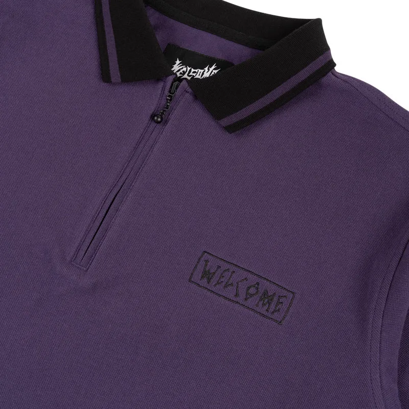 Welcome Parliament L/S Pique Zip Polo Eggplant