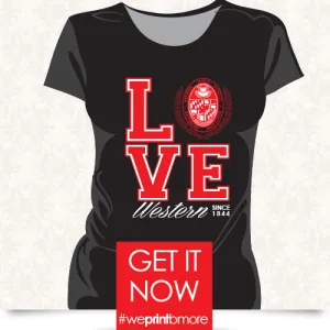 WESTERN HS | LOVE LOGO Black Ladies Tees