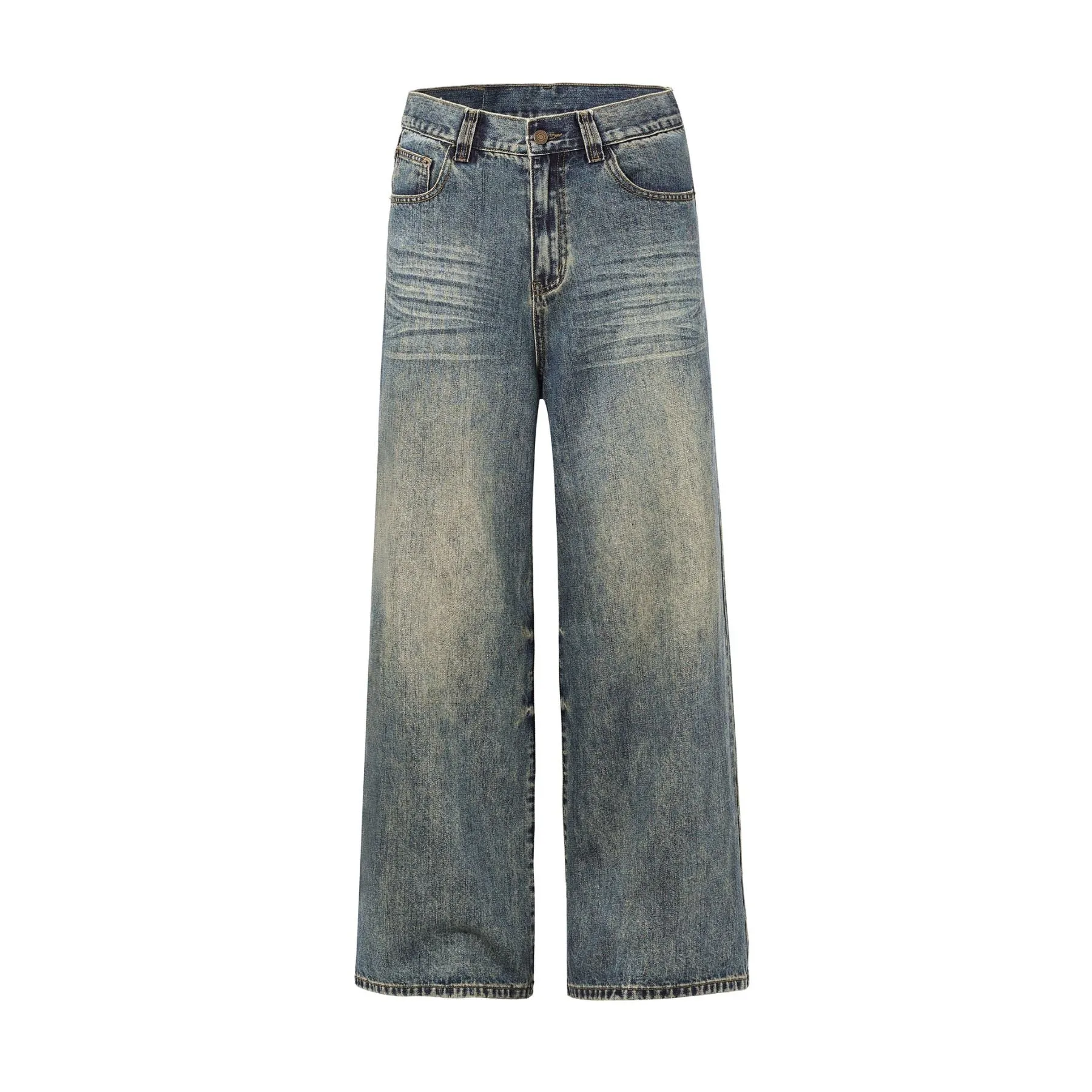 Whiskers Faded Straight Leg Jeans