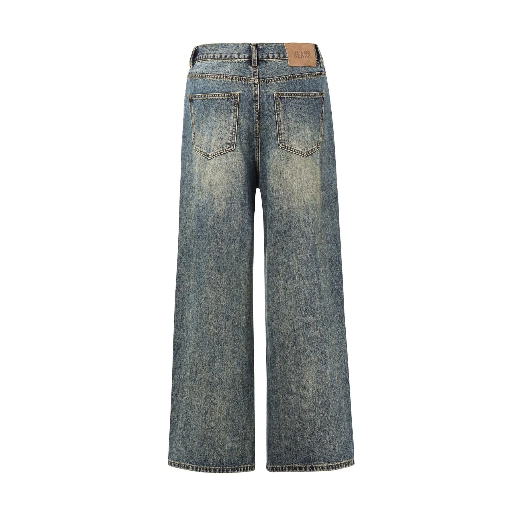 Whiskers Faded Straight Leg Jeans