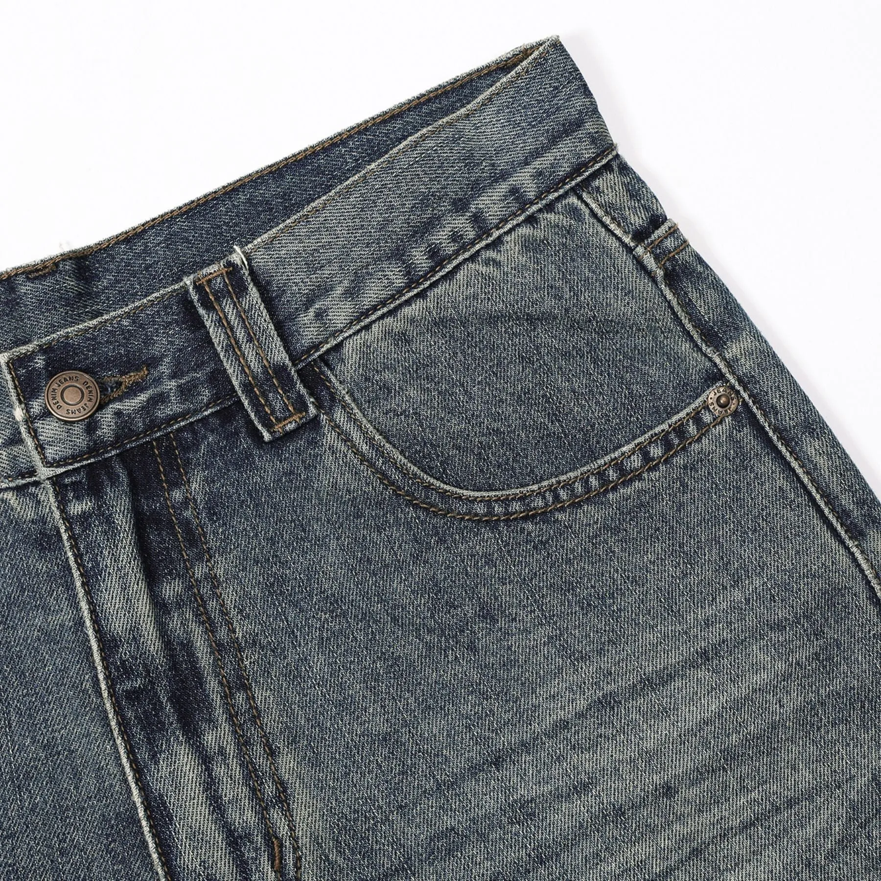 Whiskers Faded Straight Leg Jeans