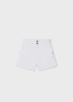 White Paperbag Shorts