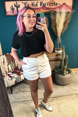 White Paperbag Shorts