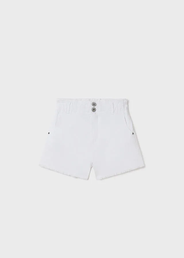 White Paperbag Shorts
