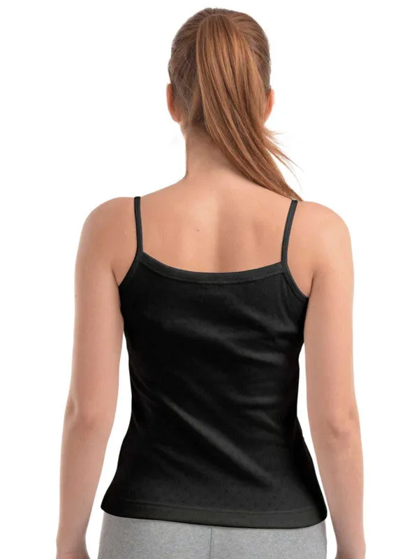 Women Black Solid Thermal Tank Top-L/SPAGATHI-BK