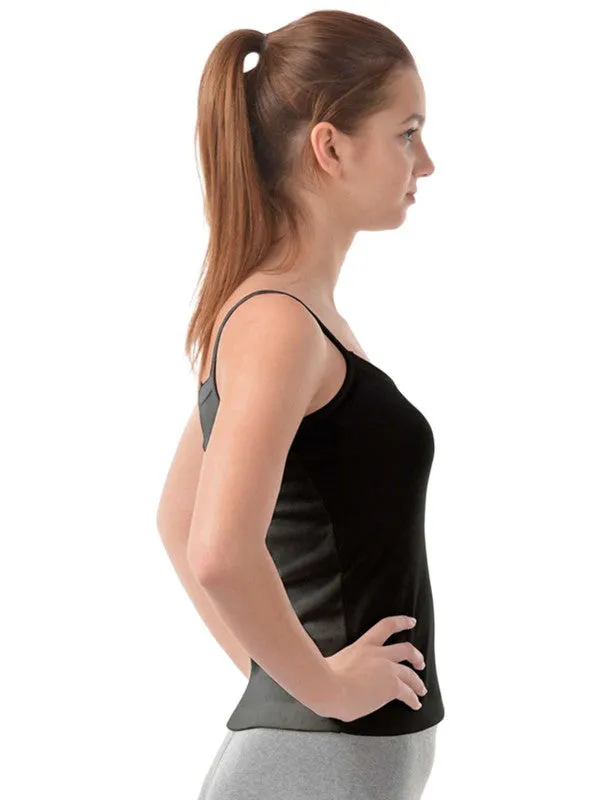 Women Black Solid Thermal Tank Top-L/SPAGATHI-BK