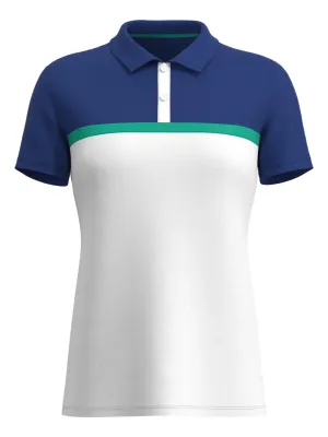 Womens Chest Striped Button Polo