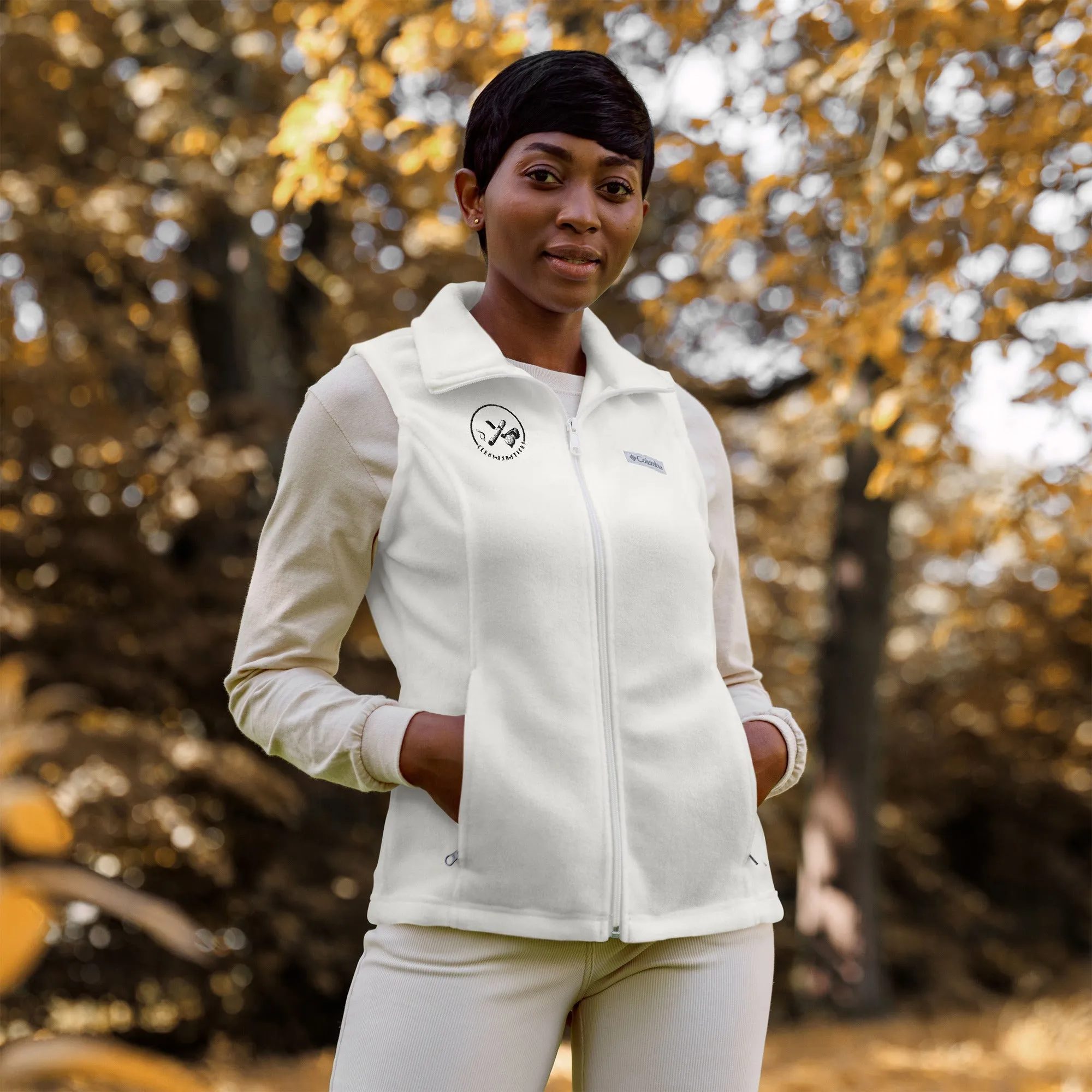 Women’s Columbia fleece vest - Black Logo