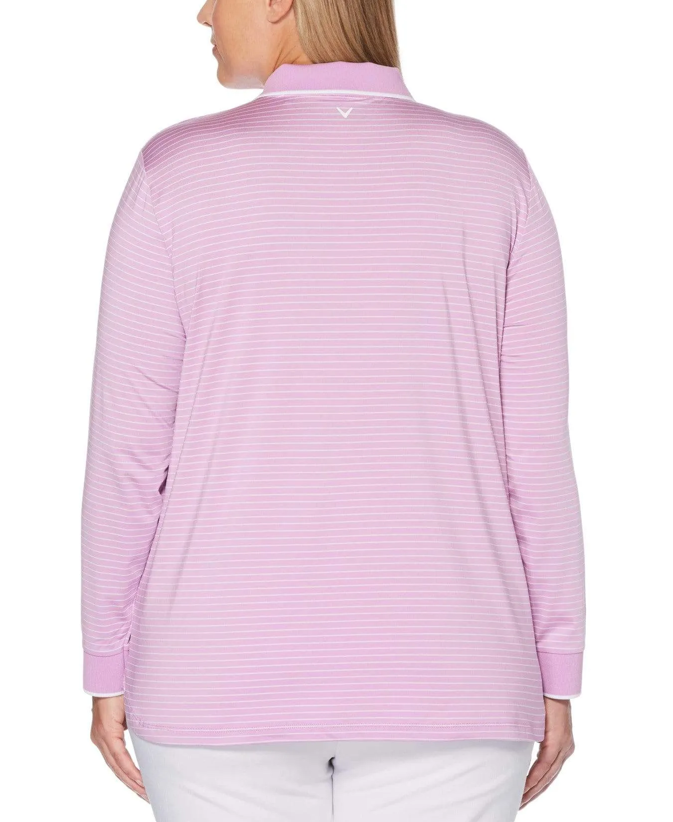 Womens Plus Stripe Polo